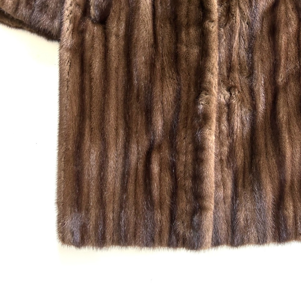 Vintage Genuine Brown Lunaraine Mink Fur Long Coat - Picture 5 of 11